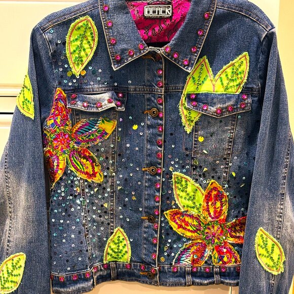 Berek by Takako Saxon Embroidered Denim Jacket – Size Medium - FREE SHIPPING - Picture 1 of 6
